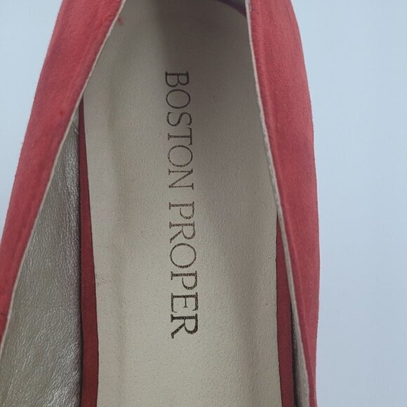 Boston Proper Pammy Red Platform Cork Wedge Closed Toe Heel Women's Size 10M - Picture 12 of 12